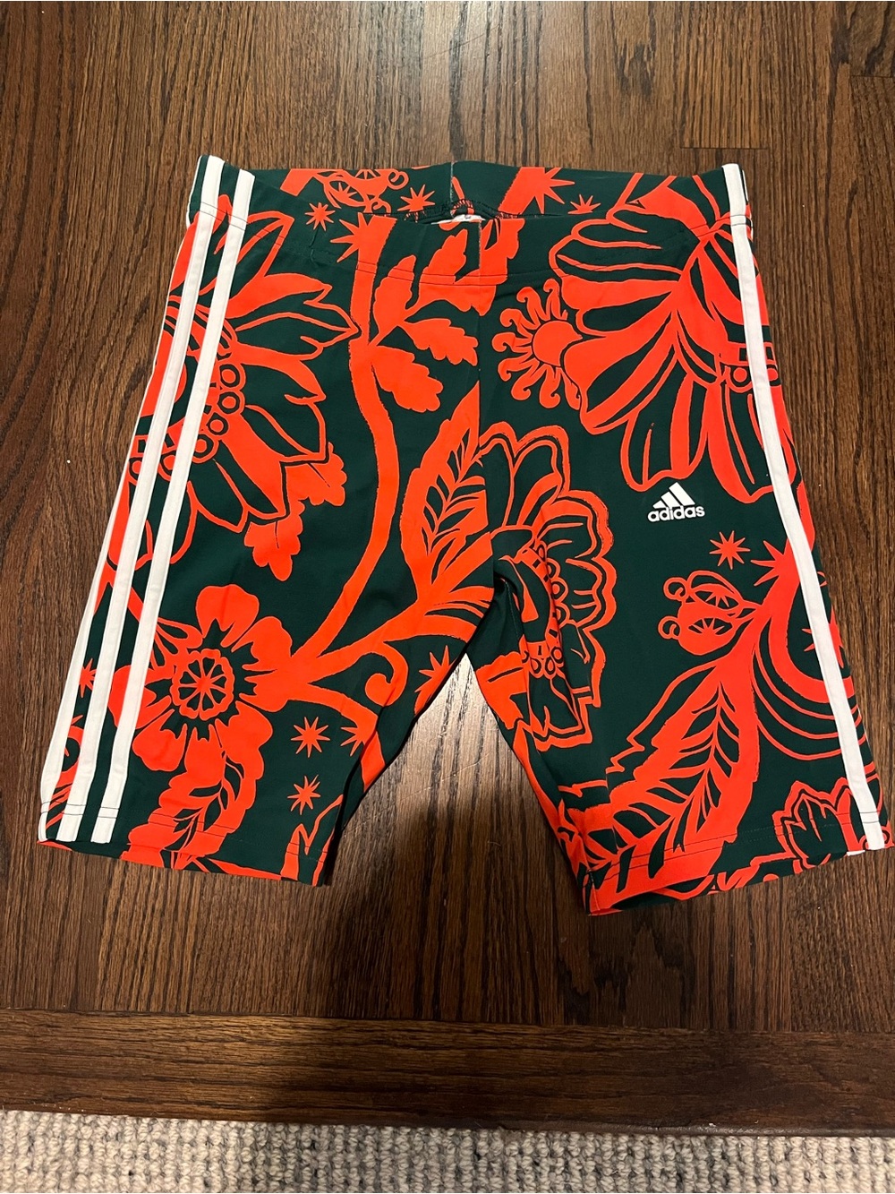 Never worn adidas + FarmRio collab Leggings Shorts 16” top of waist to bottom